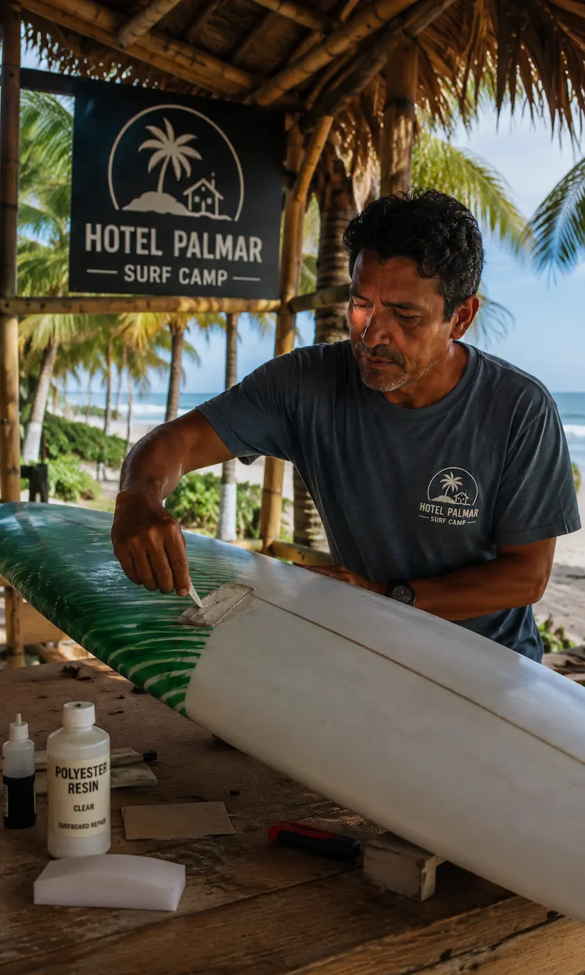 Taller de reparación de tablas de surf en El Palmar